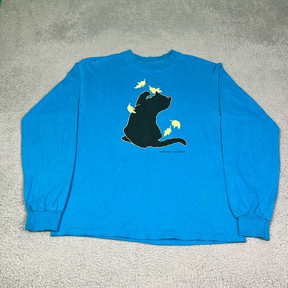 Hanes Tops - Vintage Blue Cat Long sleeve